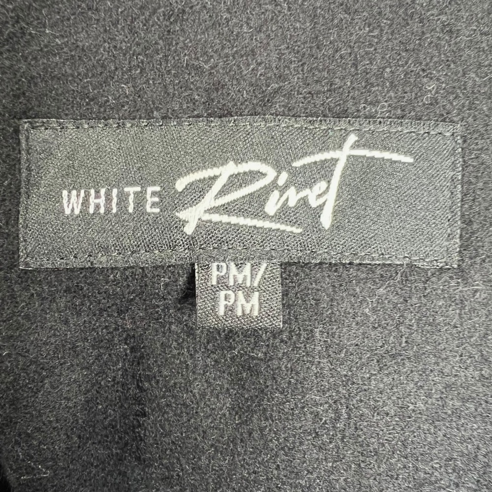 WHITE RIVET Double Breasted Black Pea Coat Petite M - Picture 8 of 11